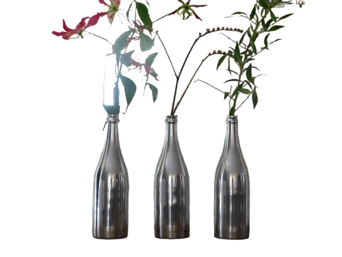 Luxury stylish bottle - decoration for flowers/branches - aluminum