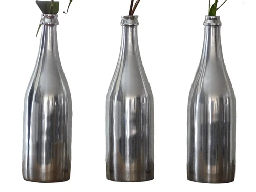 Luxury stylish bottle - decoration for flowers/branches - aluminum