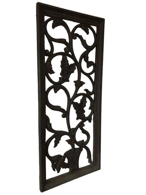 Beautiful antique wall ornament in colonial wood carved 
