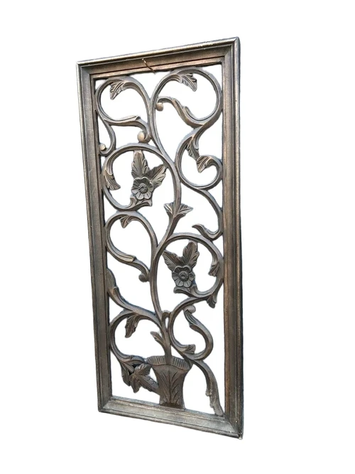 Beautiful antique wall ornament in colonial wood carved 