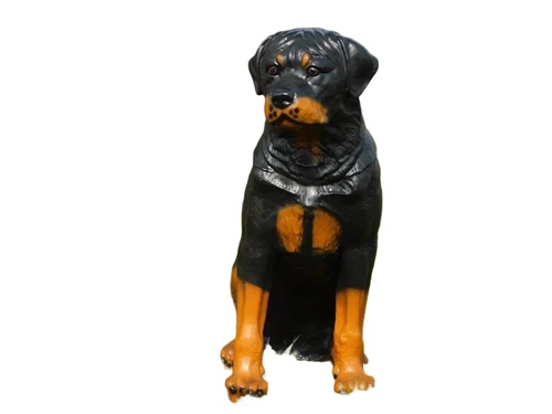 Prachtig polystonen beeld van een rottweiler.