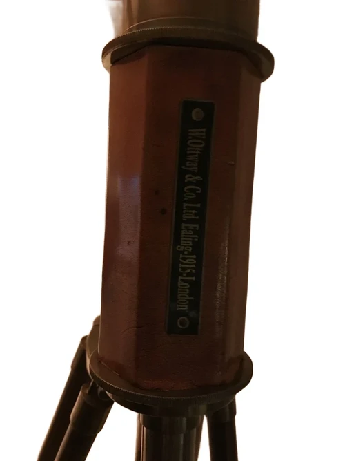 Beautiful decorative telescope on a wooden tripod