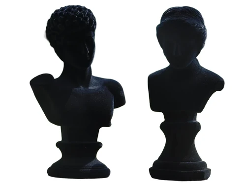 Set of statues of Adam and Eve - finished in velvet