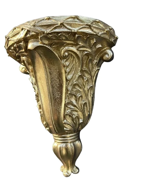 Decorative wall console - gold - polystone