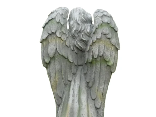 Standing Angel with Cross - polystone