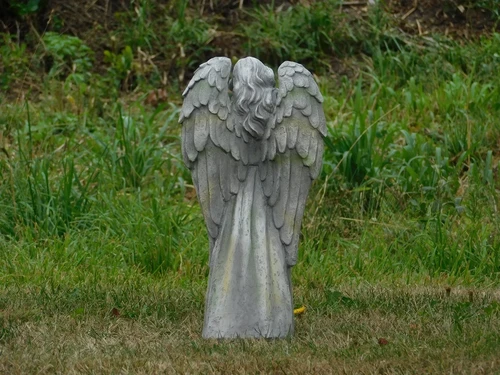 Standing Angel with Cross - polystone