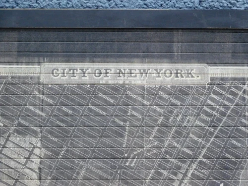 Wall decoration bamboo City of New York - with suspension rope