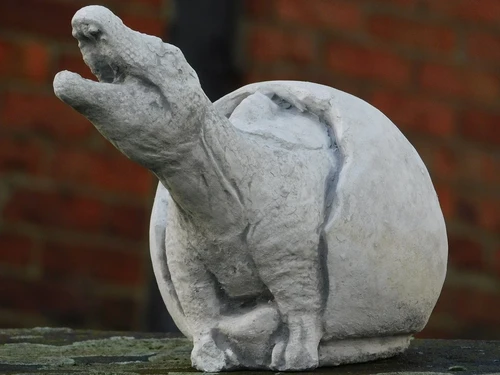 Statue Dino from Egg - Full Stone - White/Grey