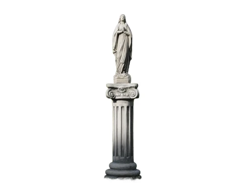 Statue of Mary on pedestal - 129 cm - Stone