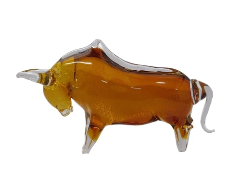 Glass Bull Statue - 30 cm Wide - Bull Statue