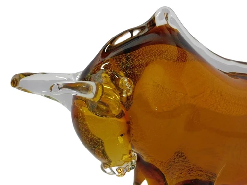 Glass Bull Statue - 30 cm Wide - Bull Statue
