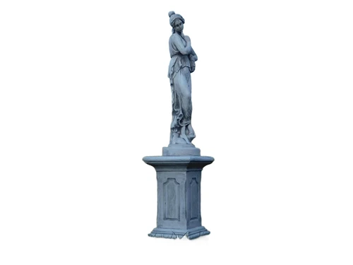 Statue Woman on Pedestal - 105 cm - Solid Stone