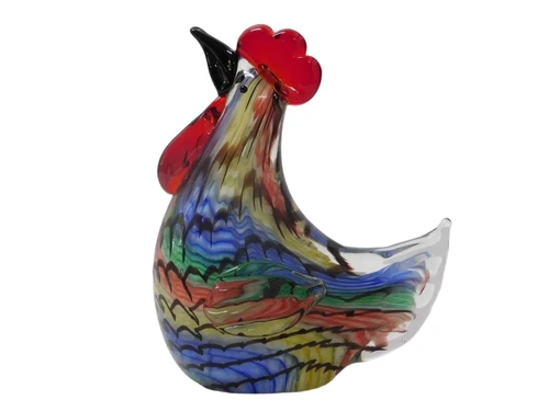 Glass Statue of Rooster - 18 cm