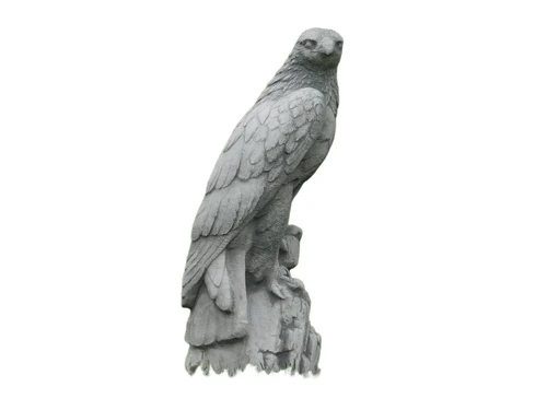 Stone goshawk - White with Grey - Animal sculpture