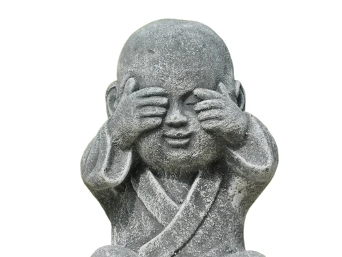Hear, see and speak no evil - stone - grey with white