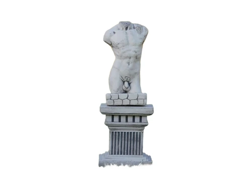 Man Torso on Pedestal - 100 cm - Solid Stone