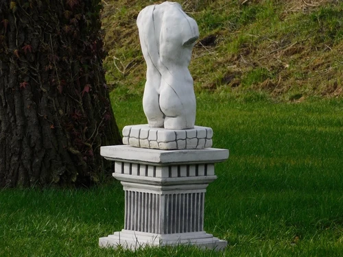 Man Torso on Pedestal - 100 cm - Solid Stone