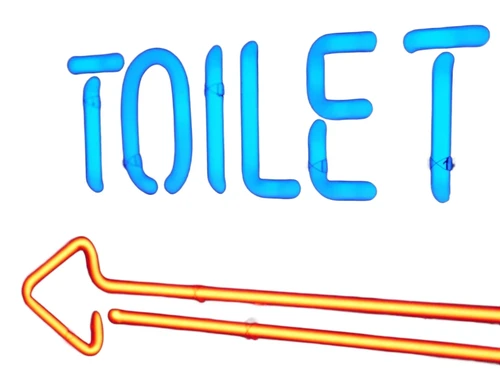Neon <-- Toilettes - 56 cm - Blau mit Rot