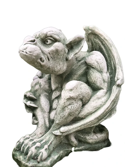 Gargoyle figure medieval dragon demon protector church figures.