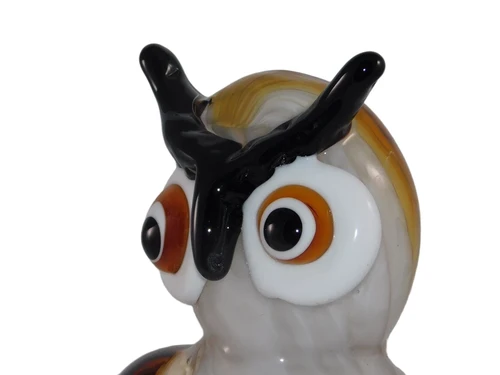 Glass sculpture Brown Owl in Murano style