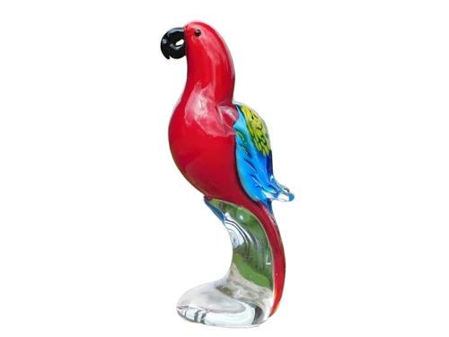 Glass sculpture Parrot - In Colour - Glass sculpture