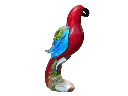 Glass sculpture Parrot - In Colour - Glass sculpture