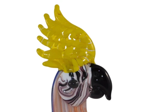 Glasskulptur Papagei im Muranostil