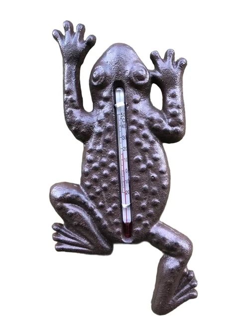 Frog as thermometer, outdoor thermometer as toad, country style