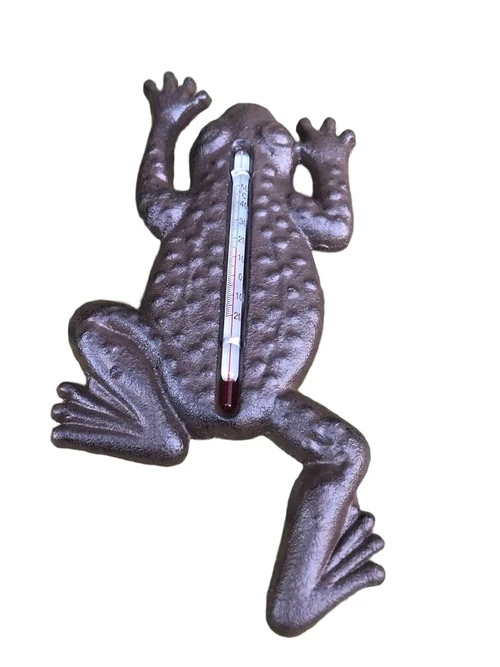 Frog as thermometer, outdoor thermometer as toad, country style