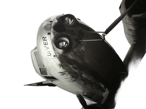 Kunst auf Glas des Flugzeugs: ''De UIVER'', niederländische Geschichte, wunderschön!