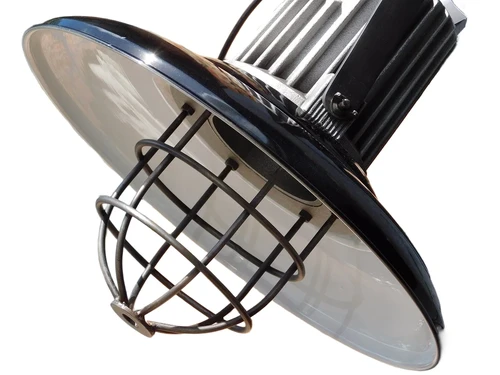 Industrial pendant lamp - black powder-coated shade