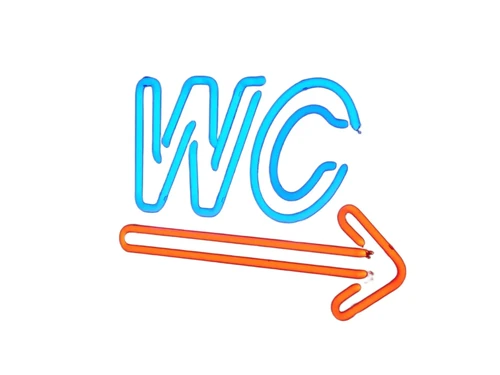 Neon --> WC - 50 cm - Blue with Red