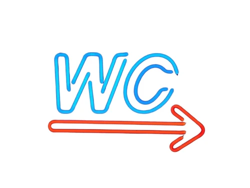 Neon --> WC - 50 cm - Blue with Red