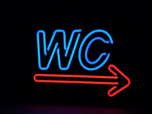 Neon --> WC - 50 cm - Blue with Red