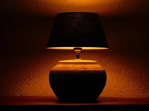 Table lamp - 42 cm - Stone - Shade included