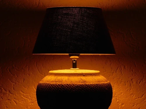 Table lamp - 42 cm - Stone - Shade included
