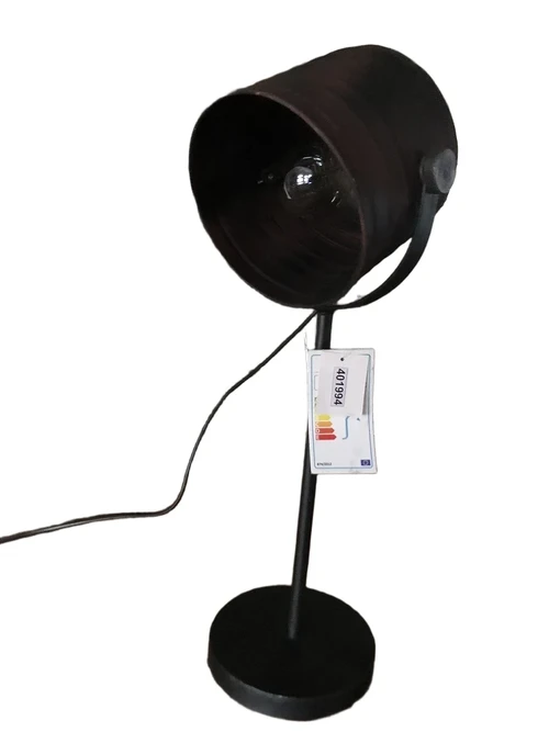 Industriële tafel- bureau lamp op stand en verstelbare metalen kap.