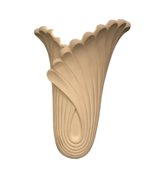 Mooie strakke wandlamp in wit terracotta steen, zeer fraai, klassiek, Louis XIV.