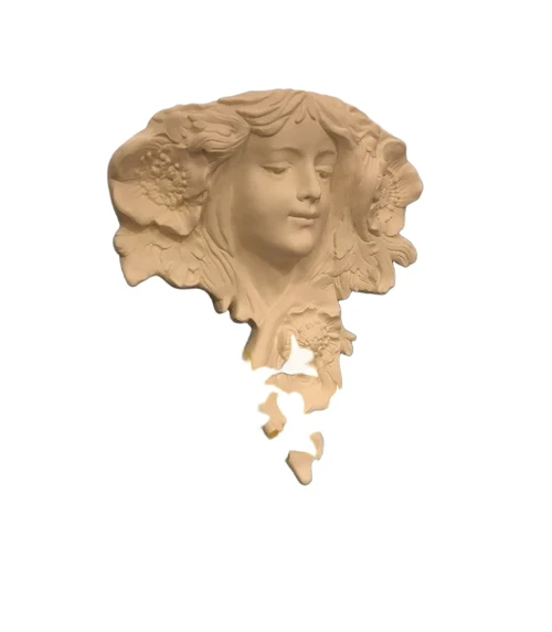 Mooie strakke wandlamp in wit terracotta steen, zeer fraai, klassiek.