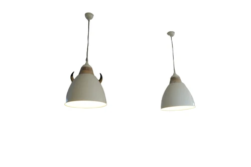 Prachtige By-boo hanglamp, metaal- creme -wit-hout afzetting.