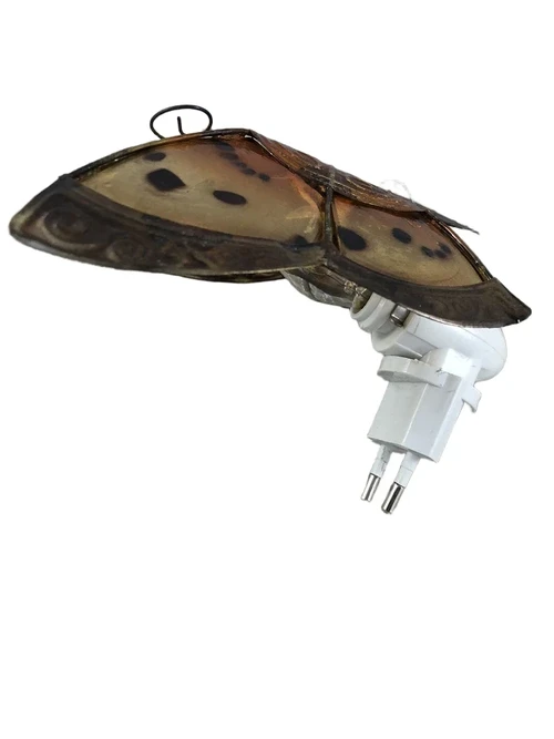 Vlinder nachtlamp, metaal met stekker, fraai! LAATSTE!!