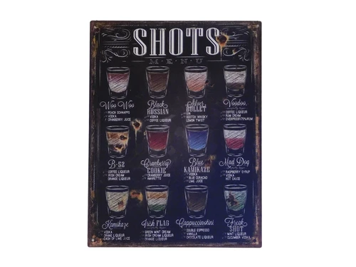 Wall sign Shots - 33 cm - Full in Colour - Metal
