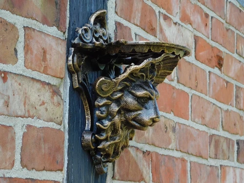 Wandconsole Leeuwenkop - Brons-look - Gietijzer