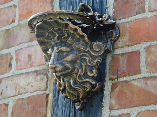 Wandconsole Leeuwenkop - Brons-look - Gietijzer