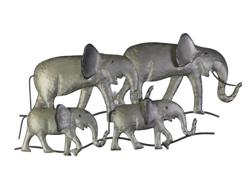 Wall decoration Elephants - 80 cm - Metal