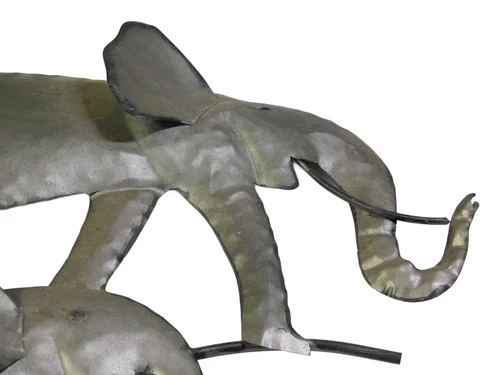 Wall decoration Elephants - 80 cm - Metal