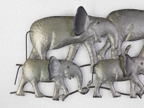 Wall decoration Elephants - 80 cm - Metal