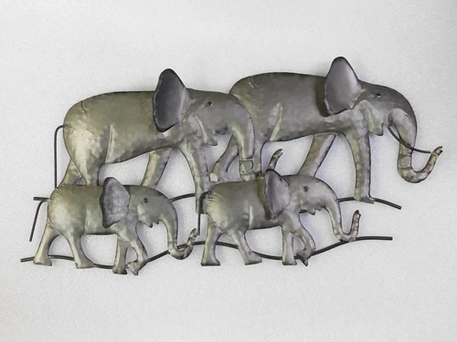 Wall decoration Elephants - 80 cm - Metal