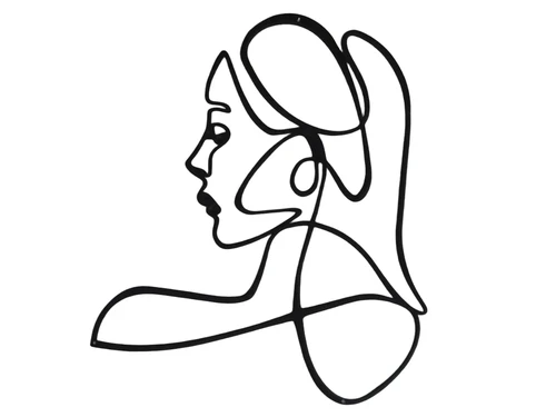 Face of a woman - 50 cm - Outline Wall decoration
