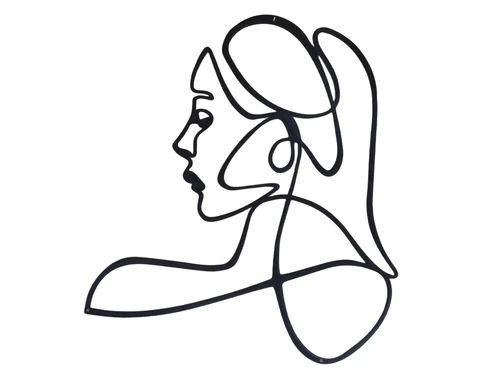 Face of a woman - 50 cm - Outline Wall decoration